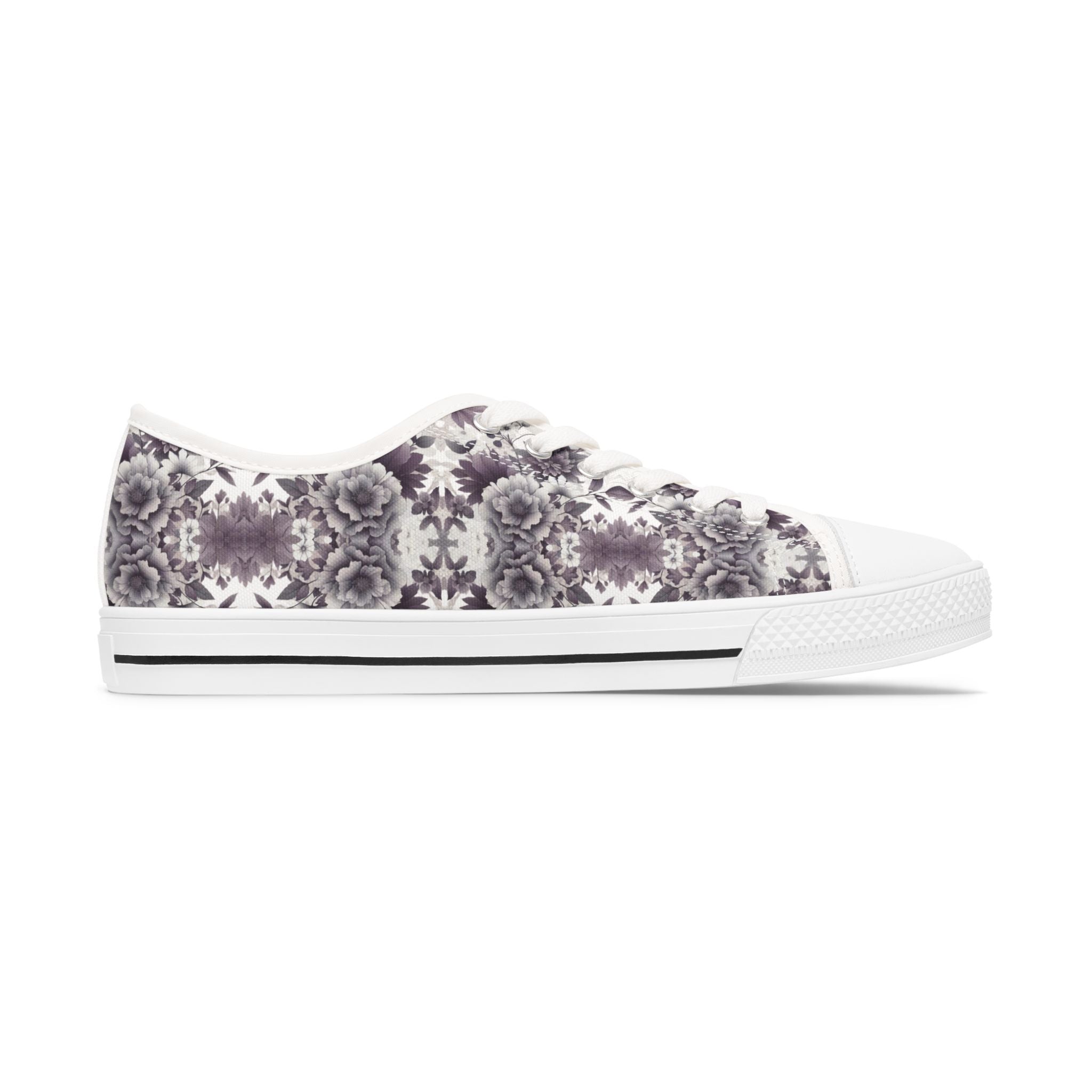 Floral patterned sneaker on a white background