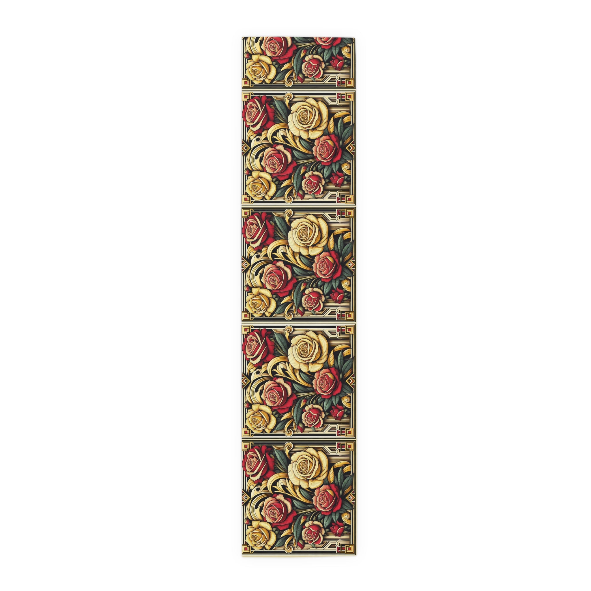 Decorative rug with floral pattern on a white background
