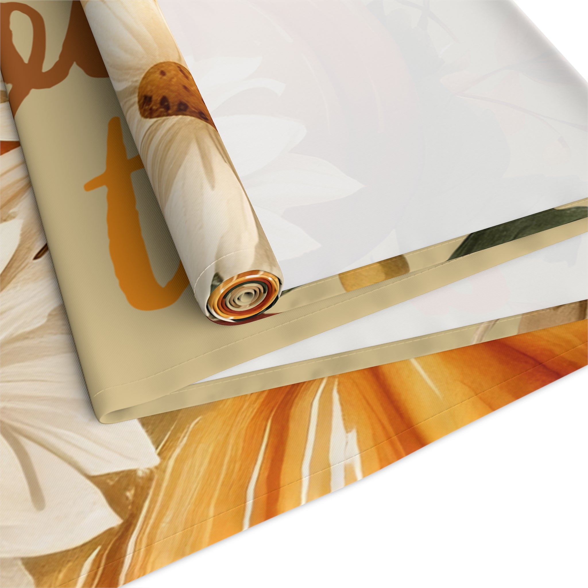 Roll of decorative paper with floral design on a white background