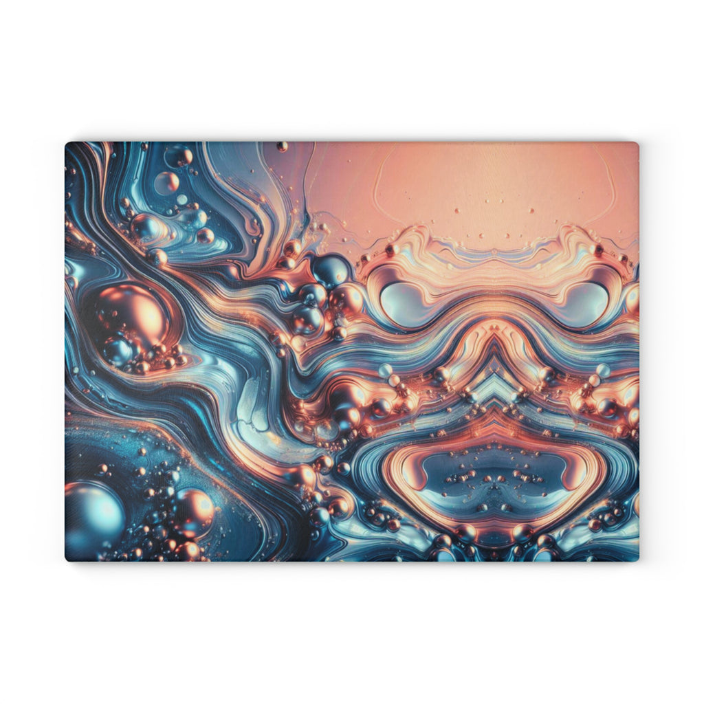 Copper and Blue Abstract Design Cutting Board
