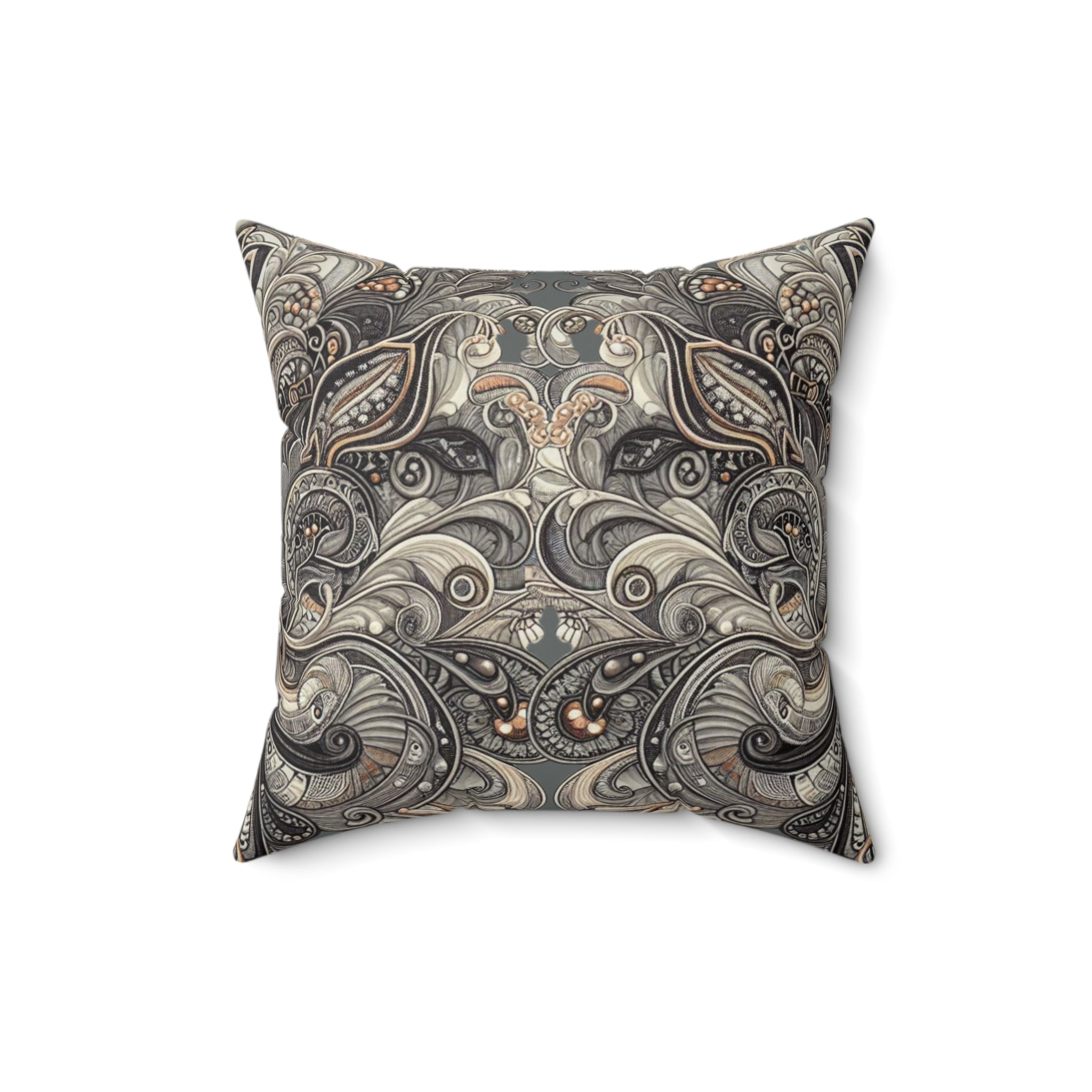 Art Deco Paisley Floral Faux Suede Accent Pillow