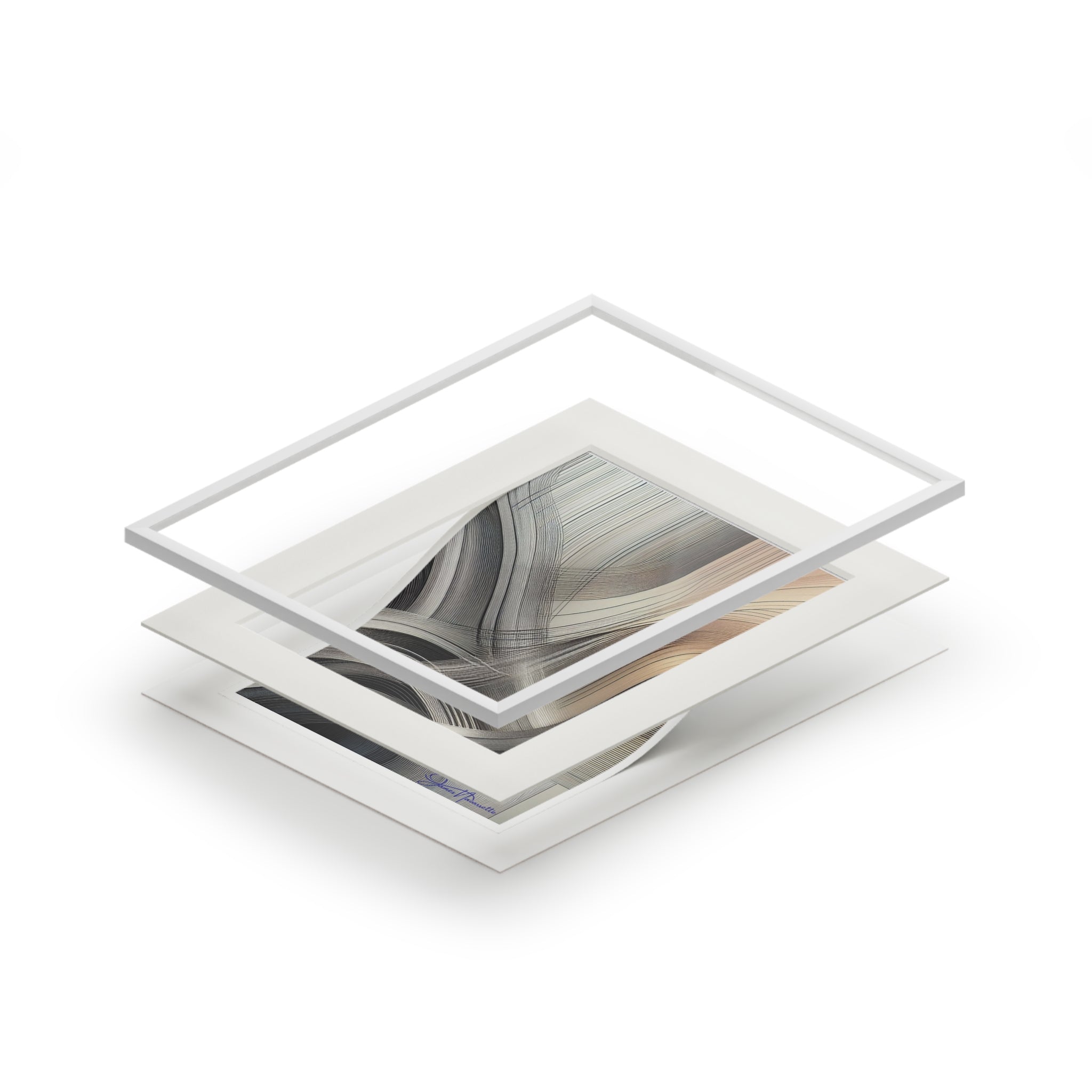 Stack of books with a white frame on a white background