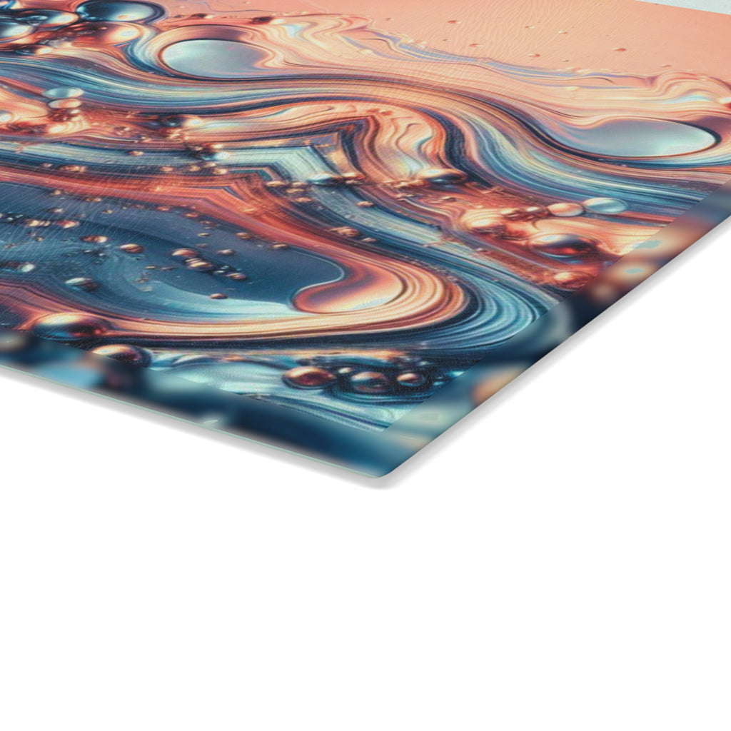 Copper and Blue Abstract Design Cutting Board