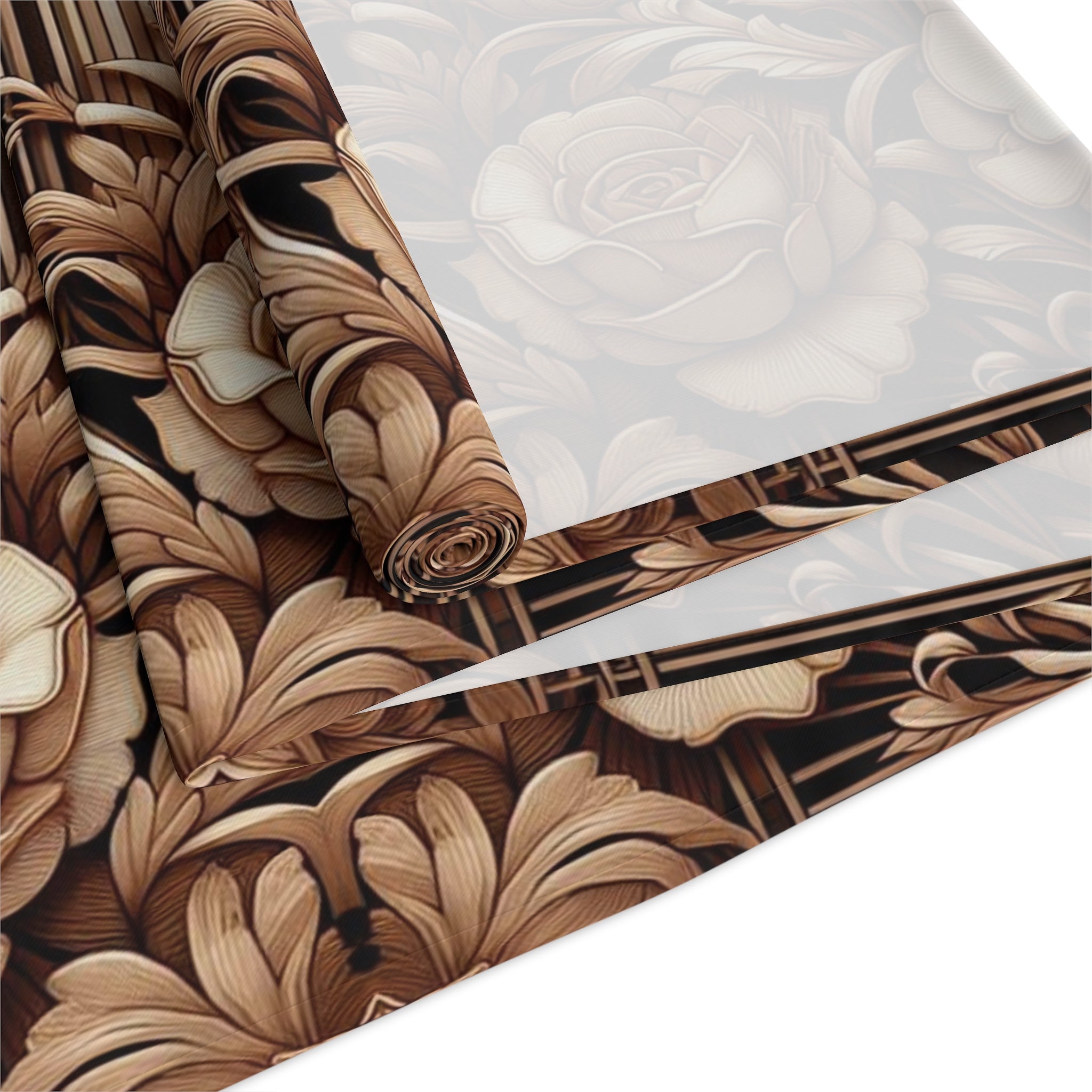 Timeless Sepia Floral Table Runner