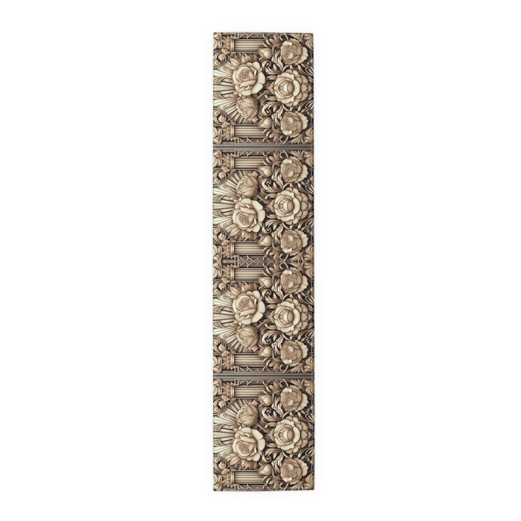 Timeless Sepia Floral Table Runner