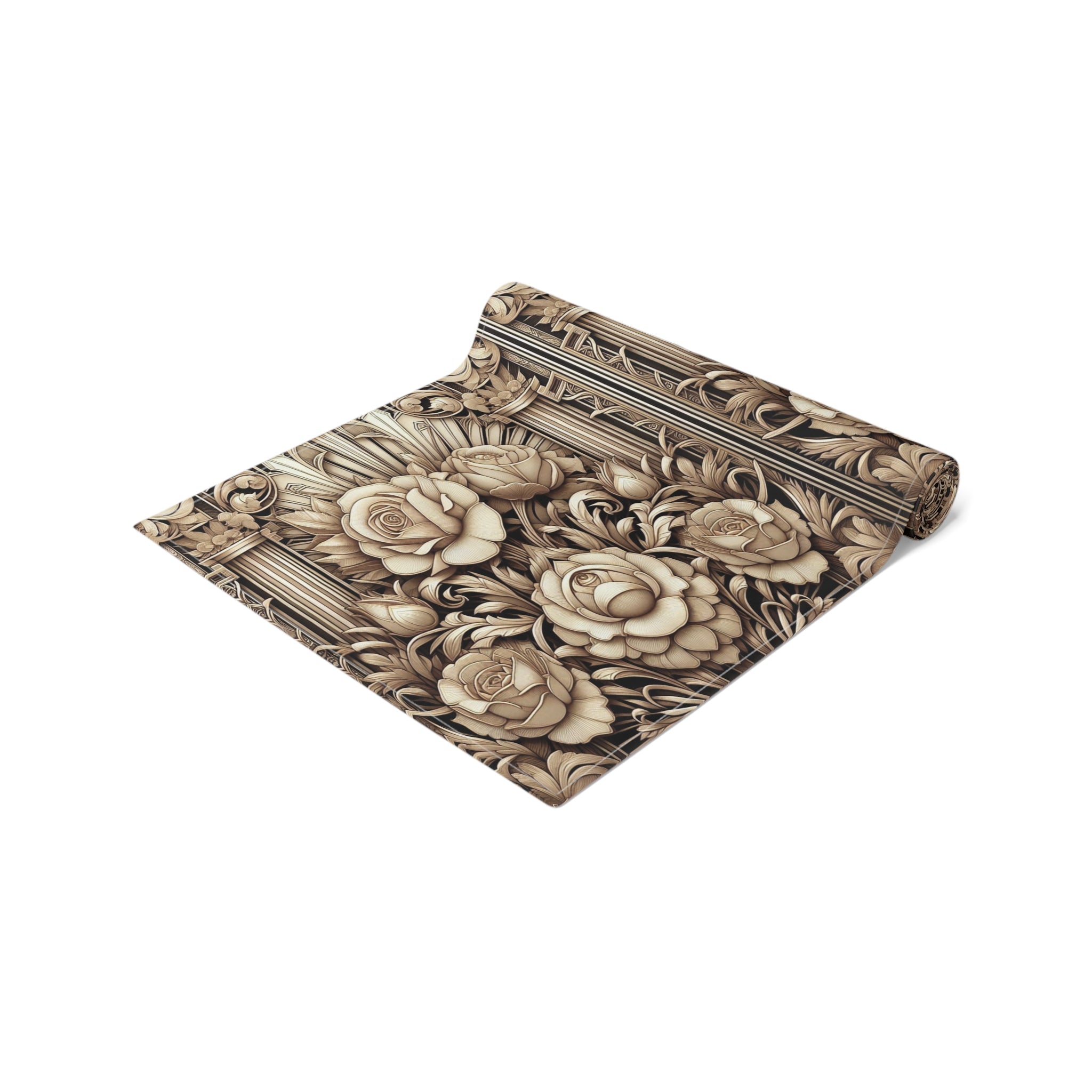 Timeless Sepia Floral Table Runner