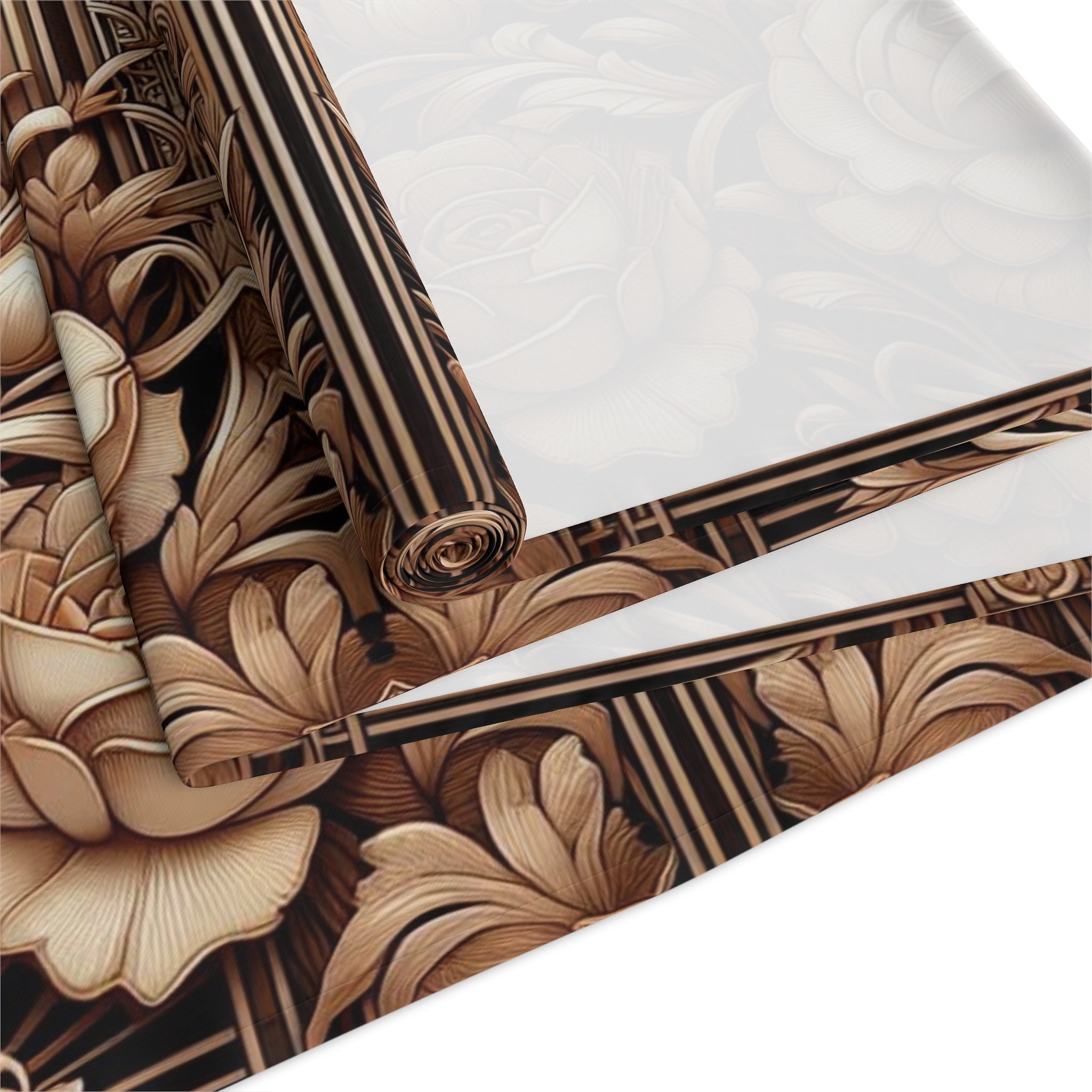 Timeless Sepia Floral Table Runner