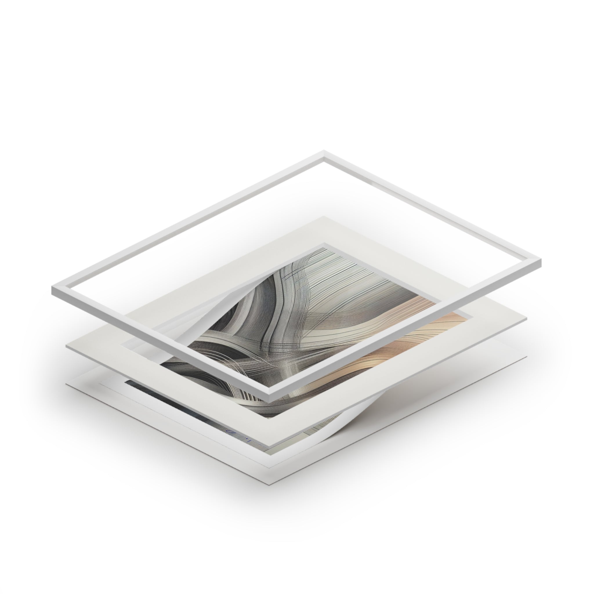 Stack of white trays on a white background