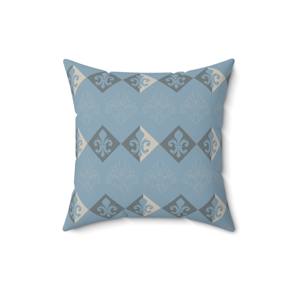 Decorative pillow with geometric pattern on a white background