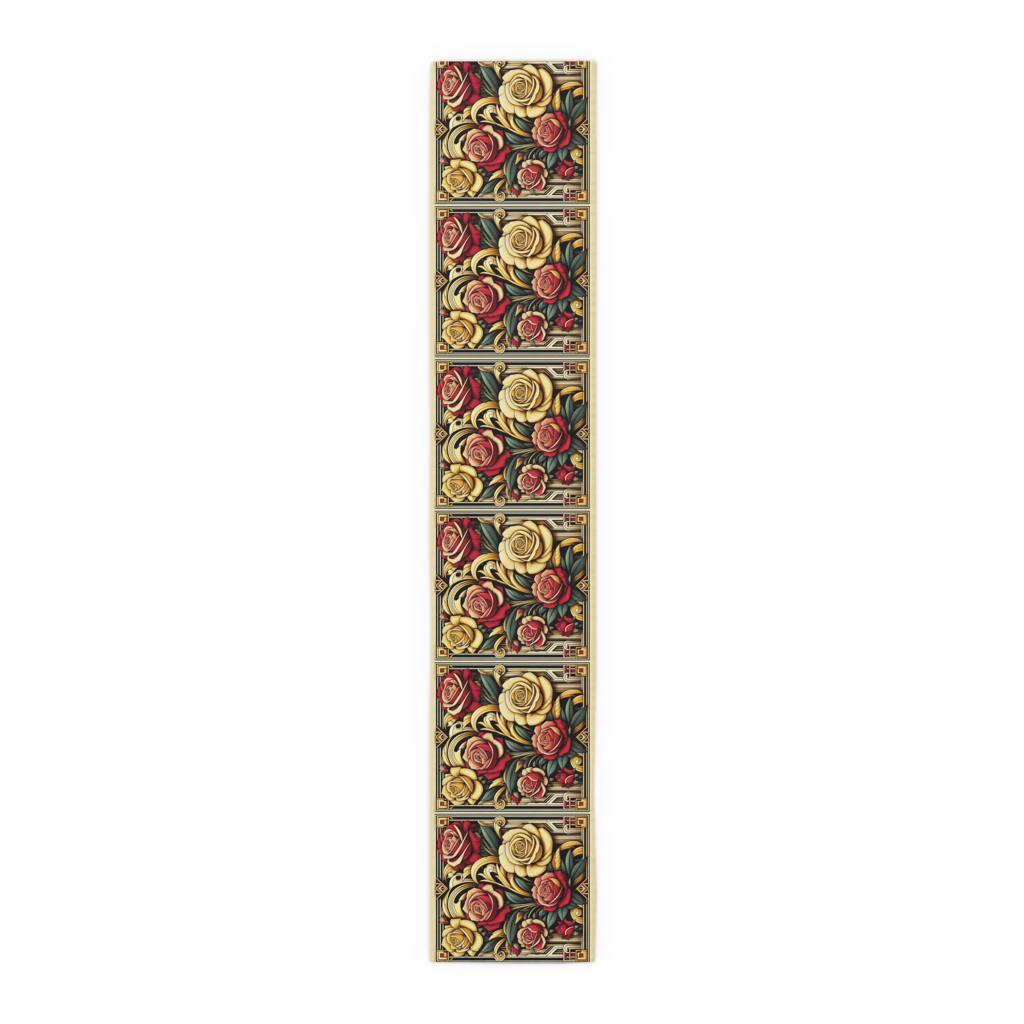 Decorative rug with floral pattern on a white background