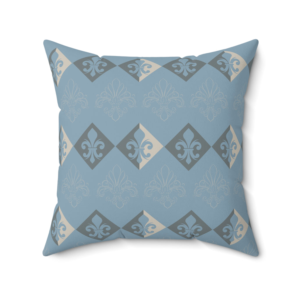 Decorative pillow with geometric pattern on a white background