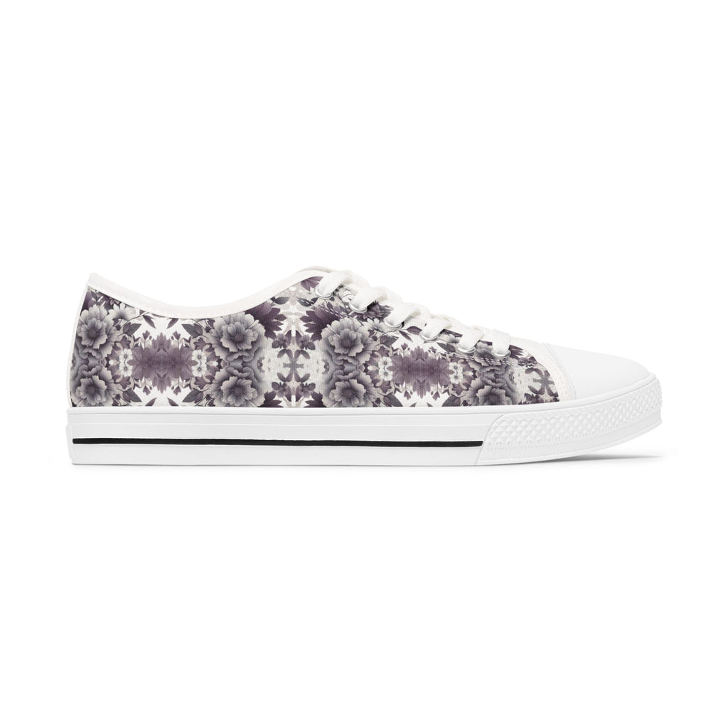 Floral patterned sneaker on a white background