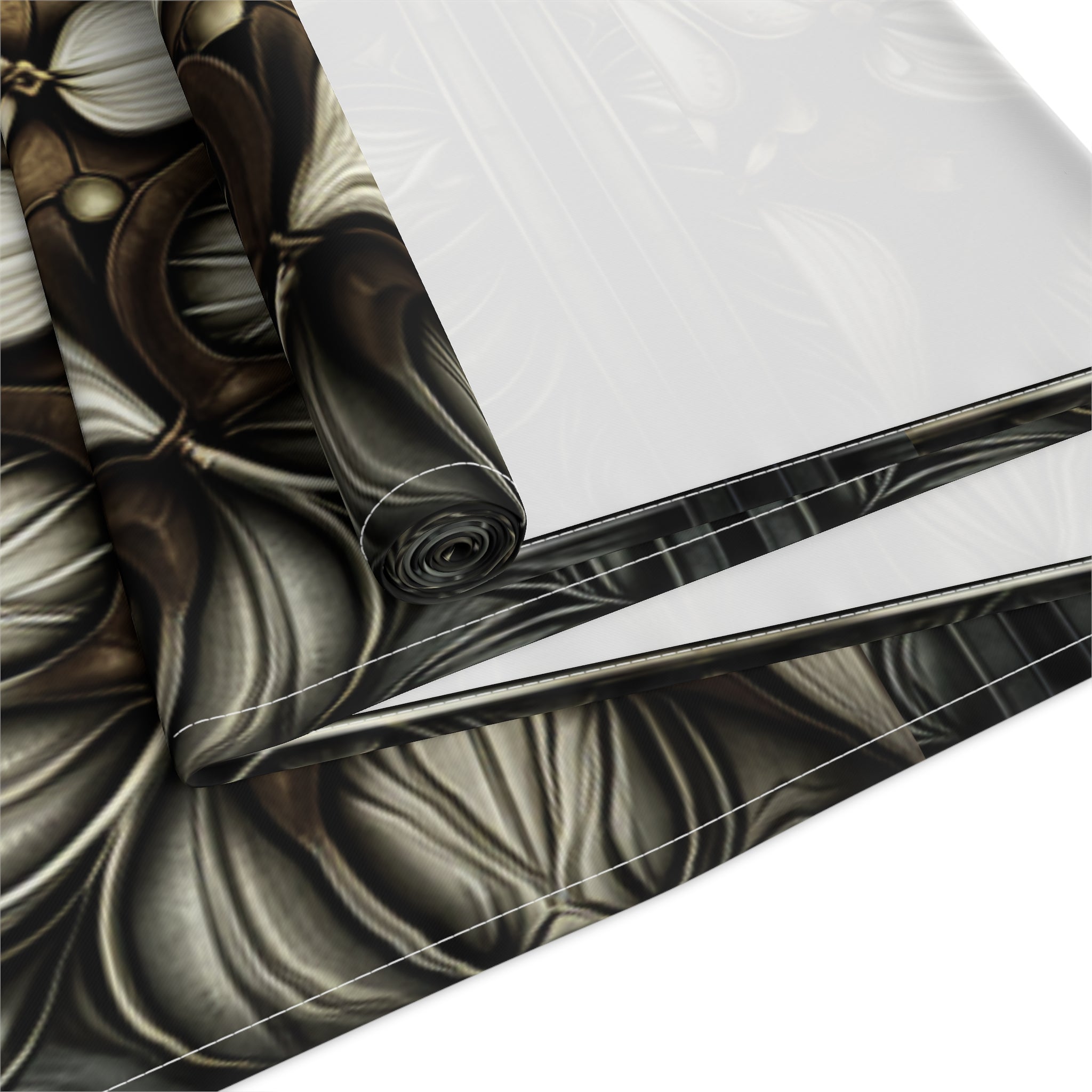 Ivory Brown Art Deco Pattern Table Runner