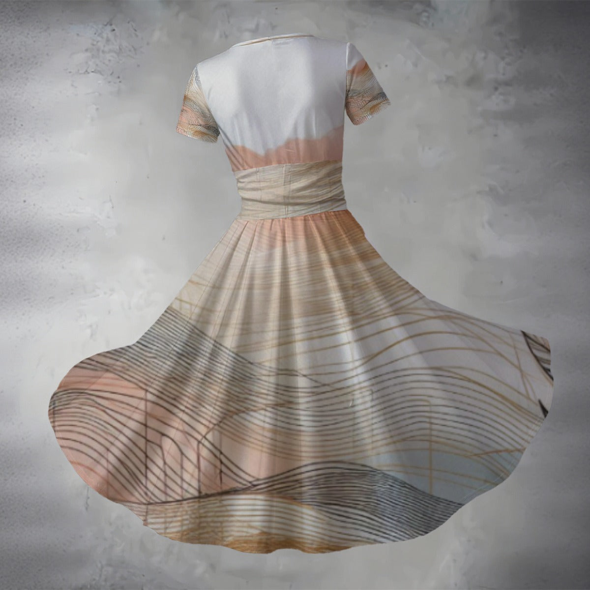 Dress with a pattern on a gray background