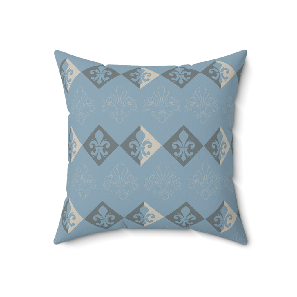 Decorative pillow with geometric pattern on a white background