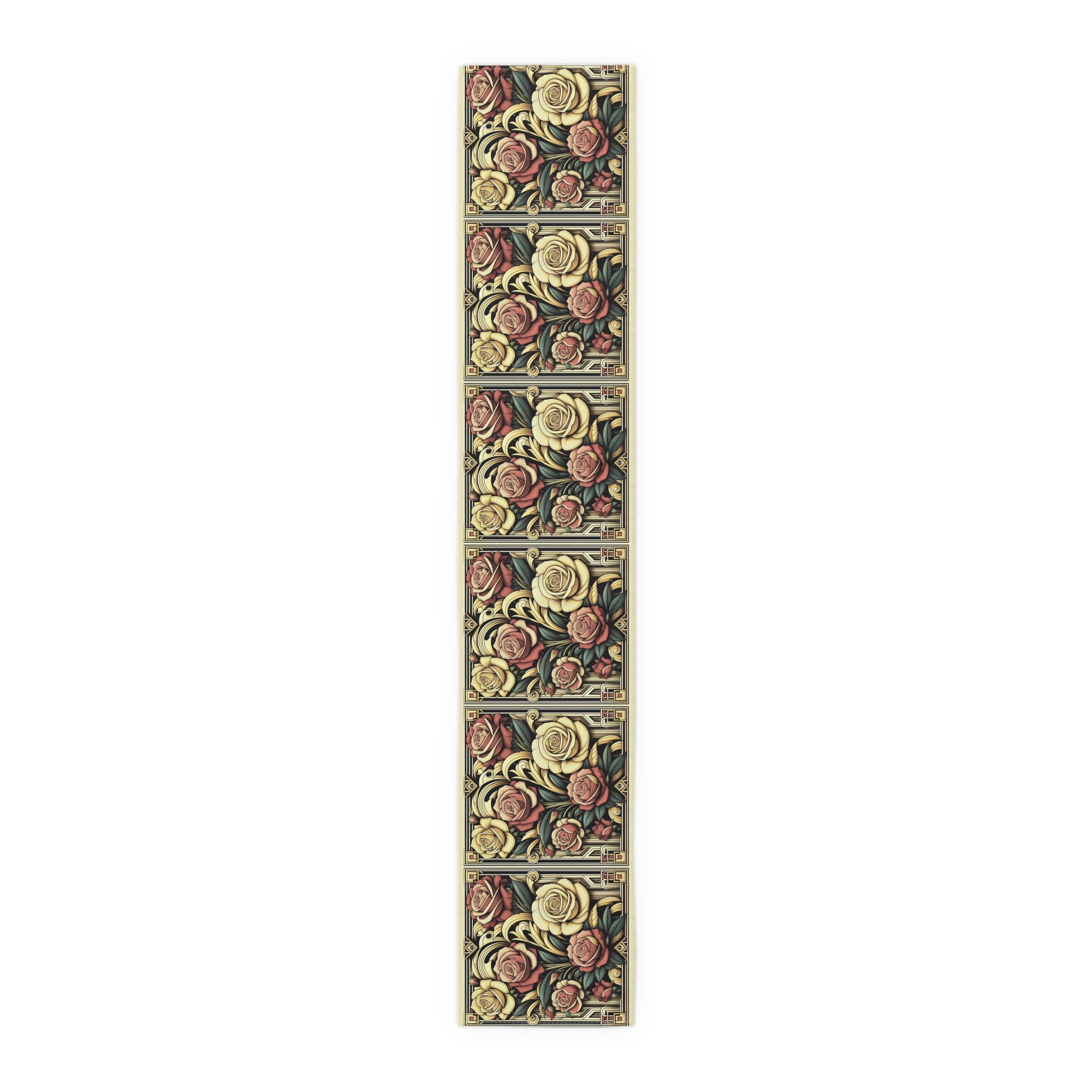 Decorative floral-patterned rug on a white background