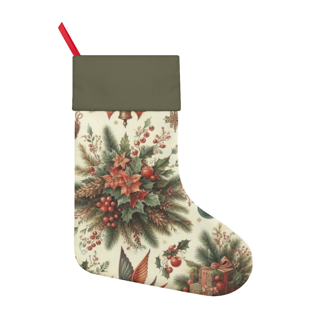 Decorative Christmas stocking with festive design