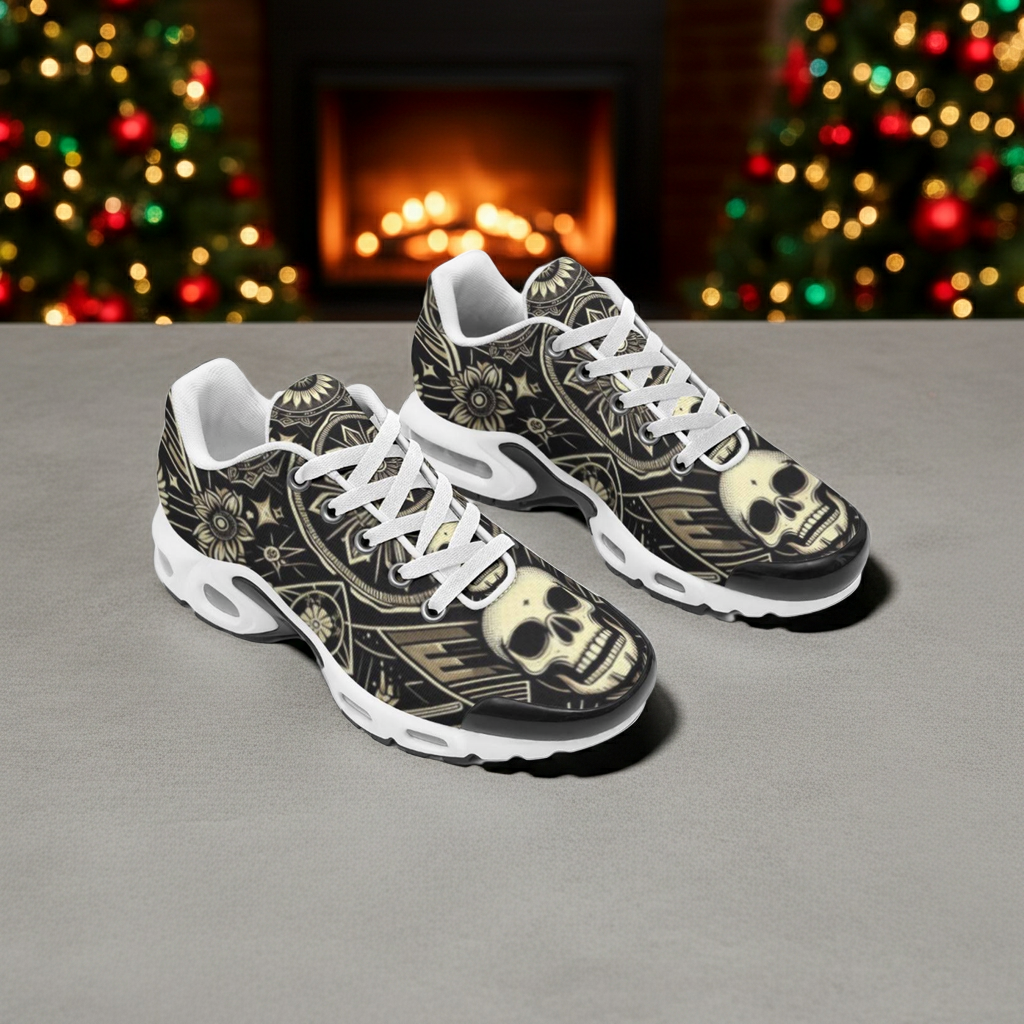 Men's Goth Art Deco Skull Air Cushion Sports Shoes with