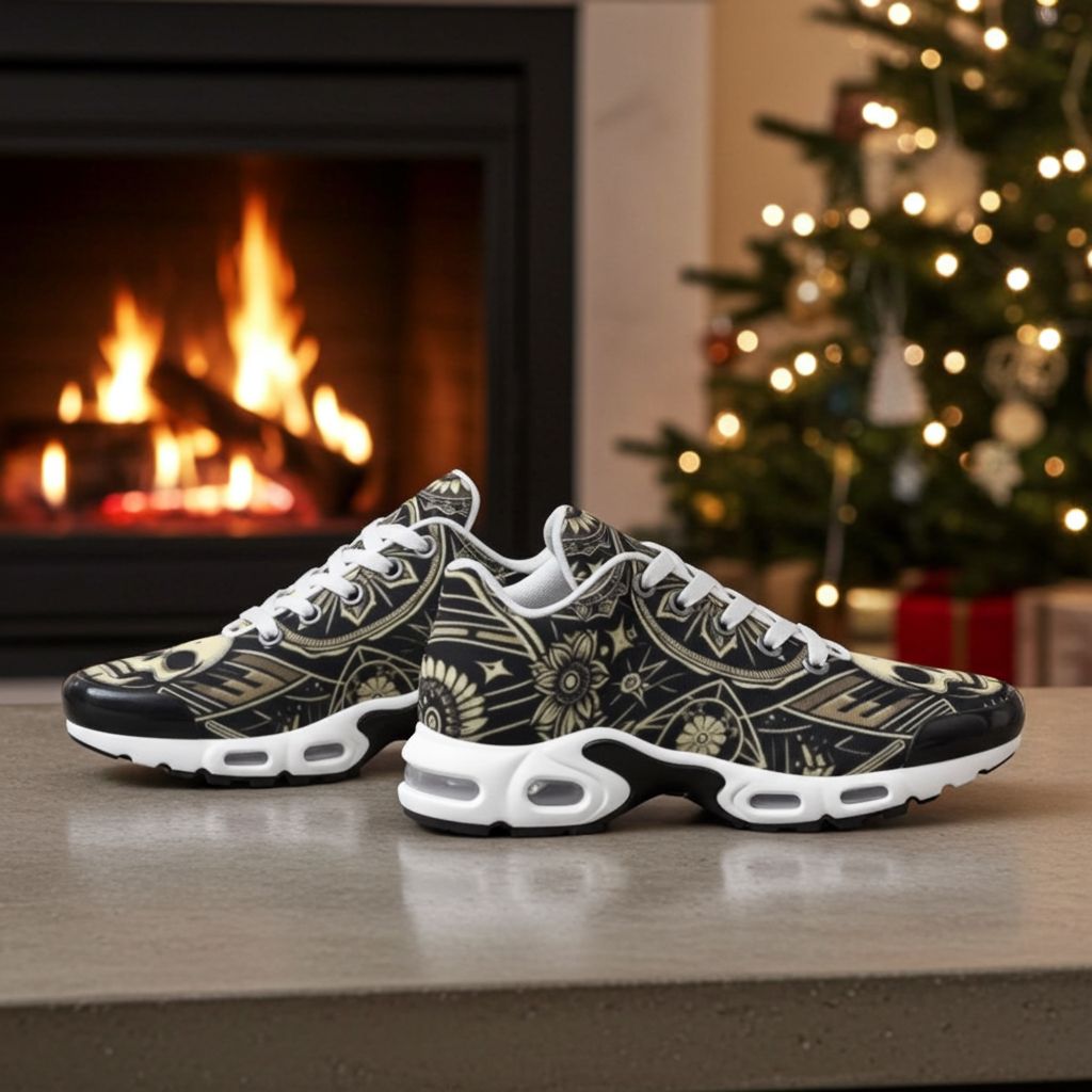 Men's Goth Art Deco Skull Air Cushion Sports Shoes with