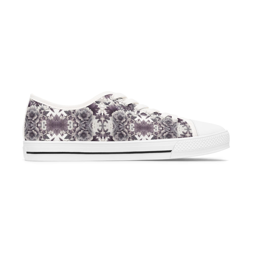 Floral patterned sneaker on a white background