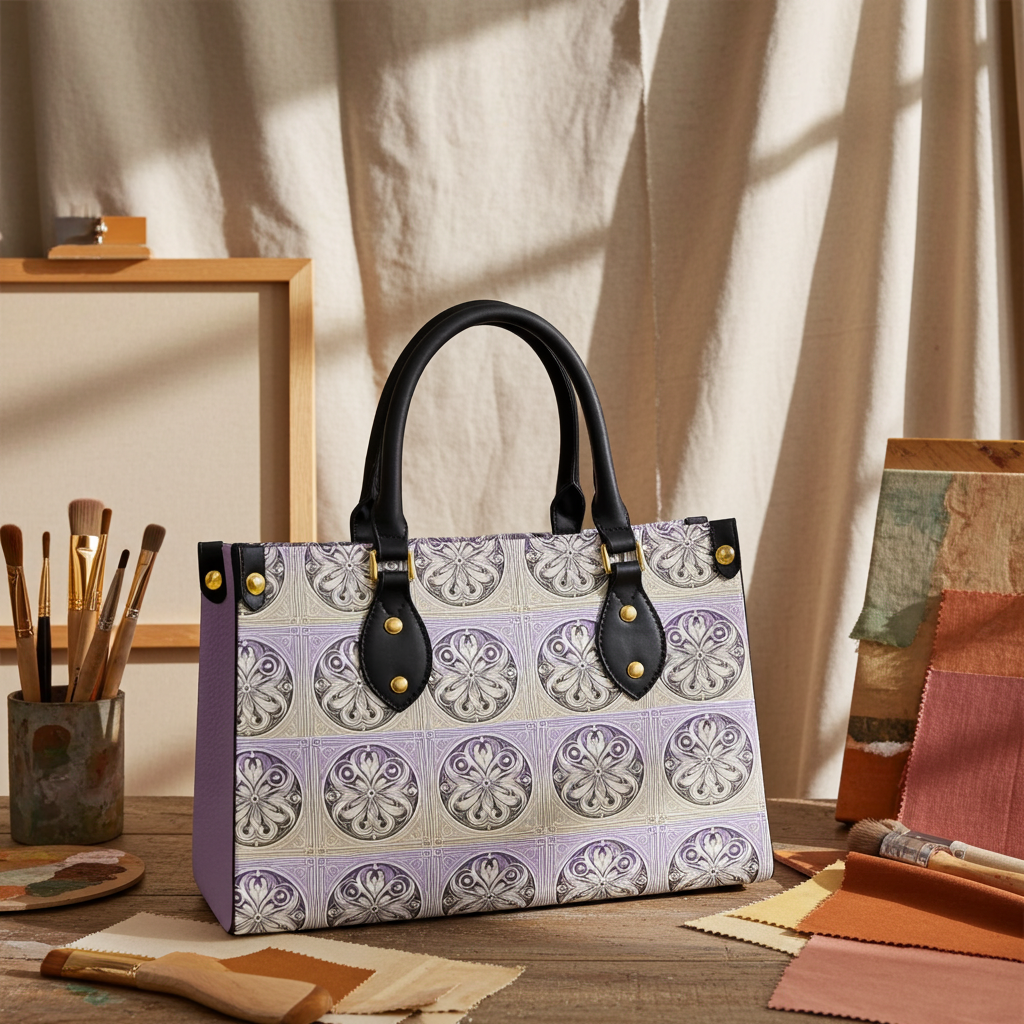 Women's Violet Floral Fashion Tote Bag