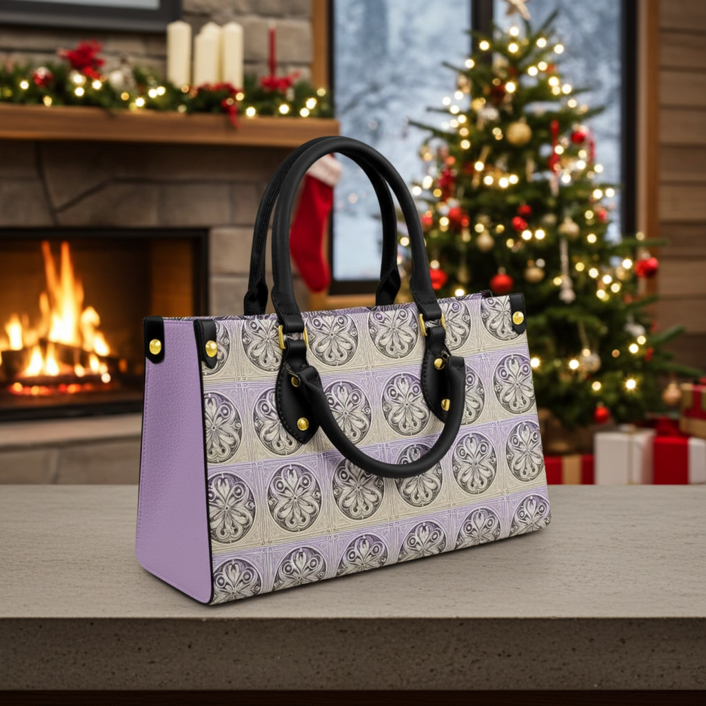 Women's Violet Floral Fashion Tote Bag