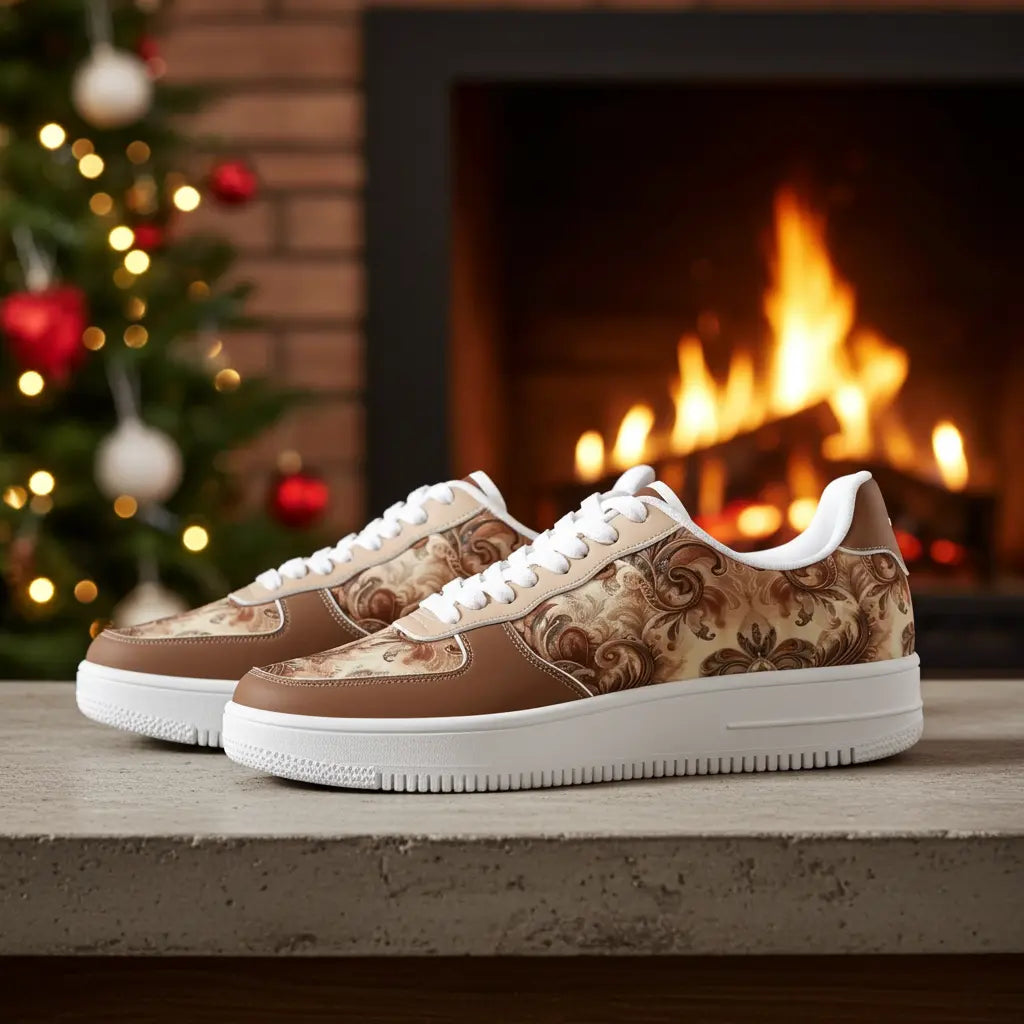 Womens Mocha Mousse Floral Fusion Sneakers